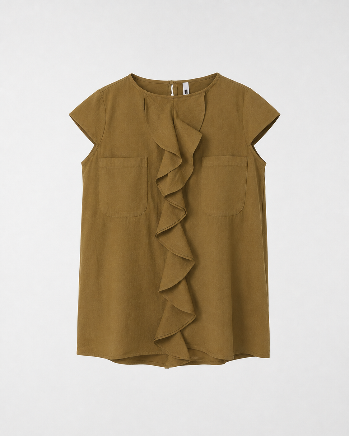 BLUSA DE ALGODÓN CON ROUCHE