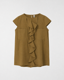 BLUSA DE ALGODÓN CON ROUCHE