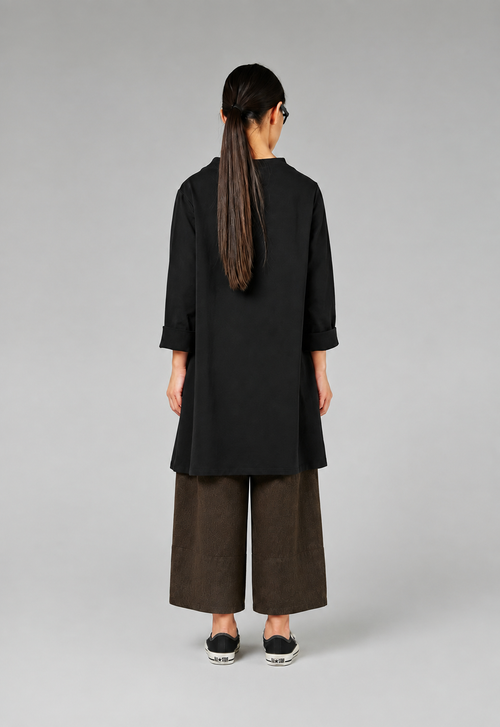 SWEATSHIRT IN STRETCH COTTON FABRIC LONGER ON THE BACK