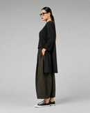 SWEATSHIRT IN STRETCH COTTON FABRIC LONGER ON THE BACK