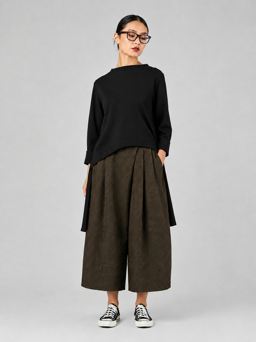 SWEATSHIRT IN STRETCH COTTON FABRIC LONGER ON THE BACK