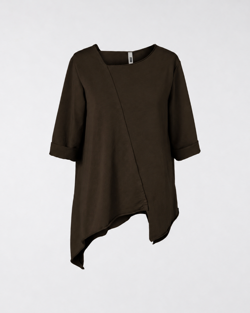 SWEATSHIRT WITH DIAGONAL CUT