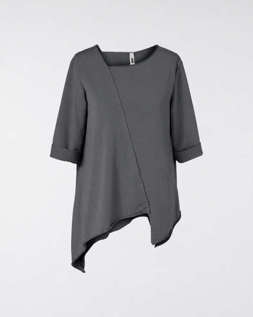 SWEATSHIRT WITH DIAGONAL CUT