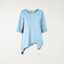 SWEATSHIRT WITH DIAGONAL CUT SKY BLUE