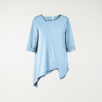 SWEATSHIRT WITH DIAGONAL CUT SKY BLUE