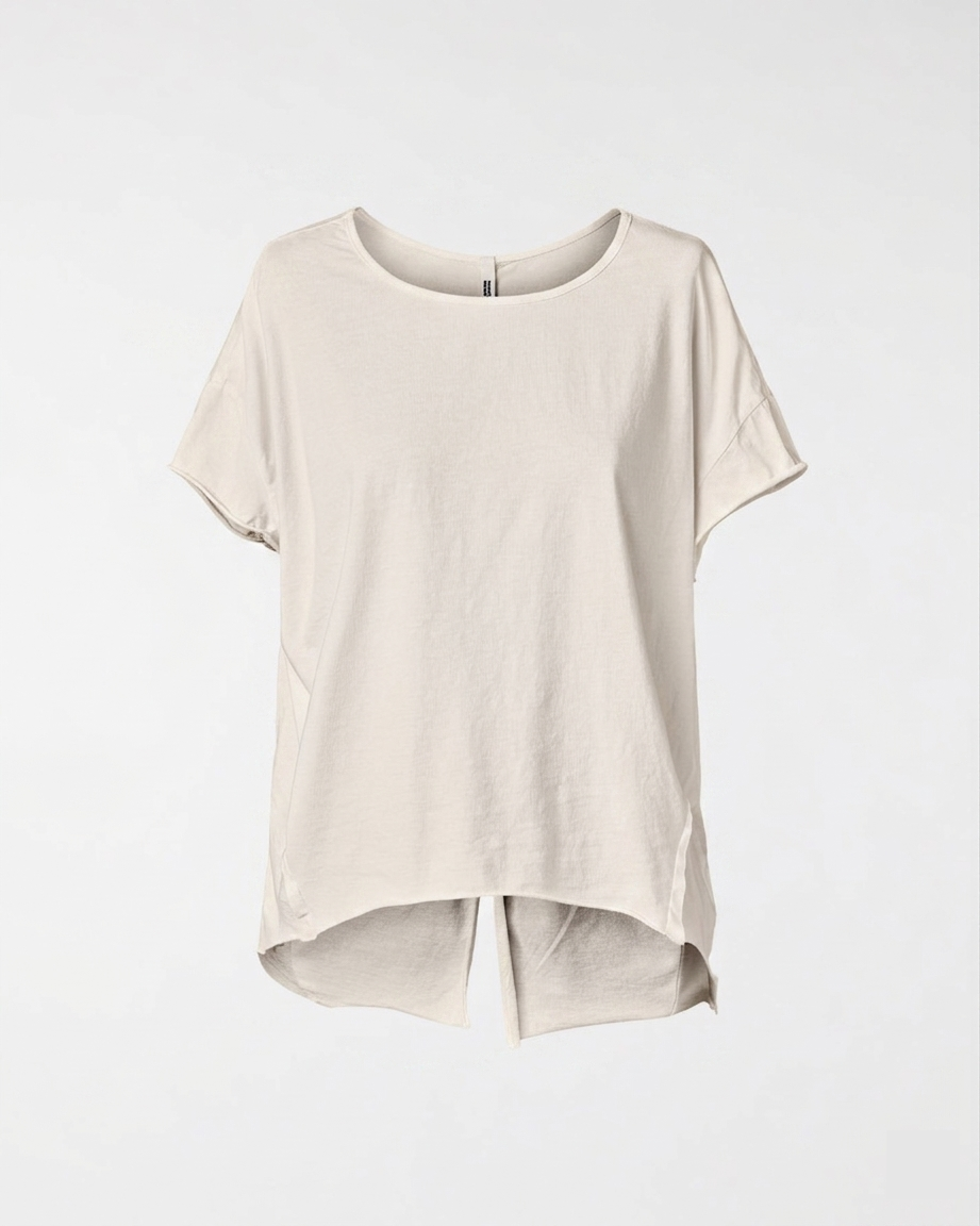 T-SHIRT EN MAILLOT AVEC FENTE AU DOS
