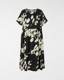 VISCOSE BLEND FABRIC DRESS WITH FLORAL PRINT