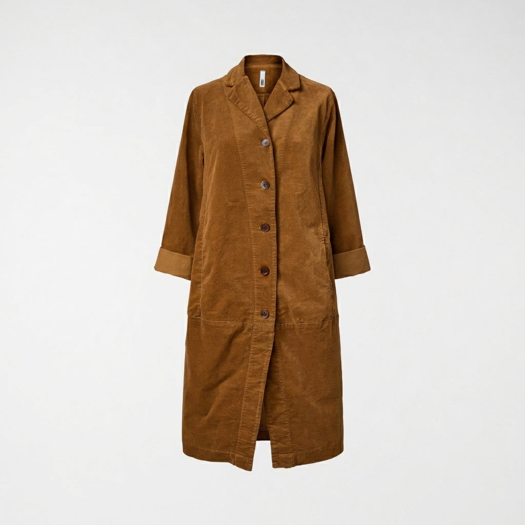 LONG VELVET JACKET TOBACCO