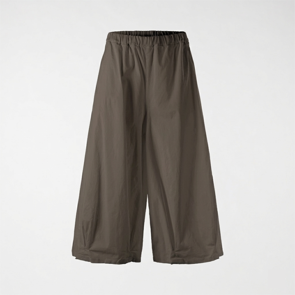 COTTON WIDE LEG TROUSERS