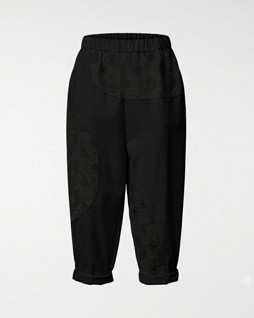 EMBOSSED DETAILS TROUSERS