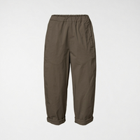 PANTALONI REGULAR FIT IN TESSUTO DI COTONE FANGO