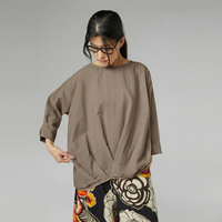 SEMI-SHEER PLEATED BLOUSE