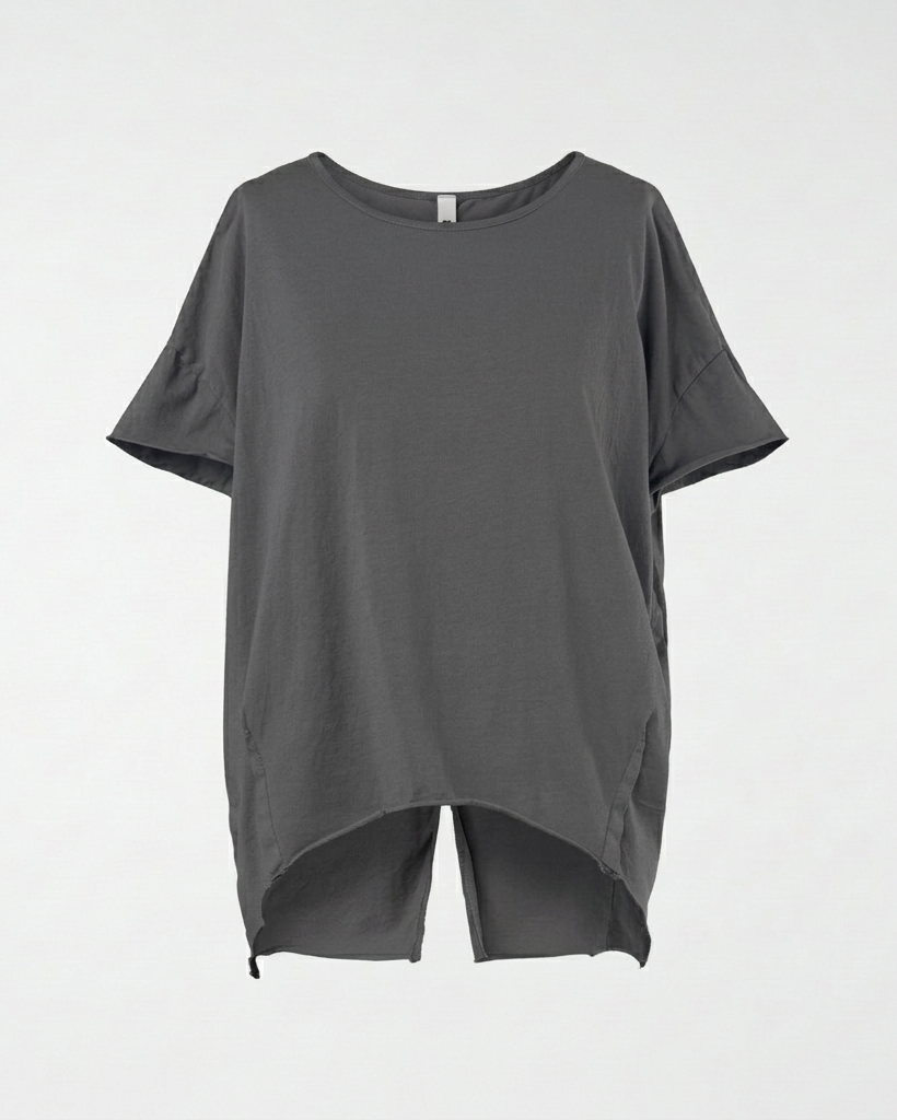T-SHIRT EN MAILLOT AVEC FENTE AU DOS