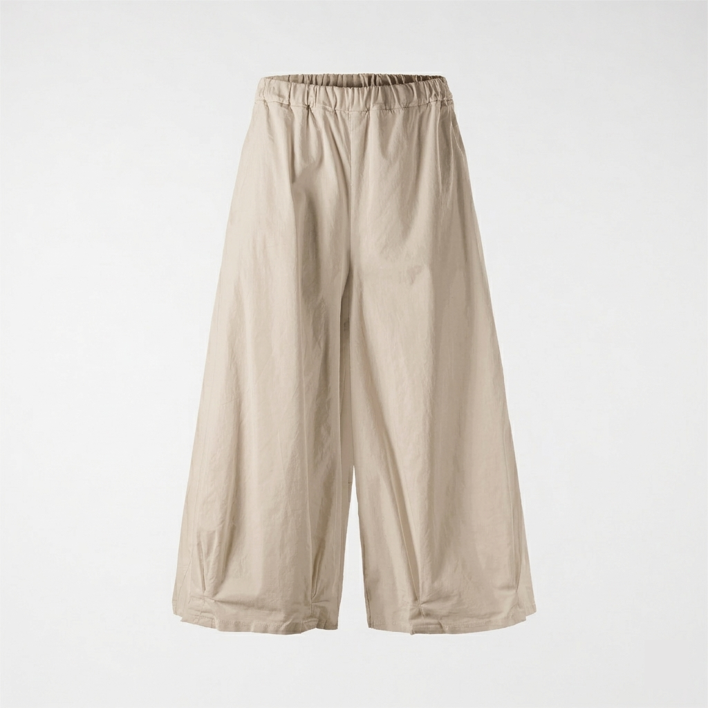 COTTON WIDE LEG TROUSERS