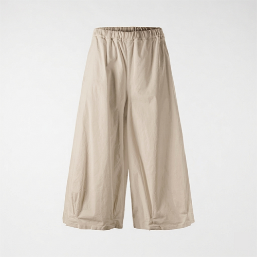 COTTON WIDE LEG TROUSERS