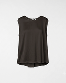 TOP IN RASO MISTO RAYON MARRONE