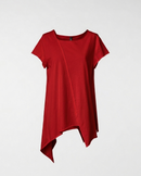 ASYMMETRISCHES T-SHIRT ROT