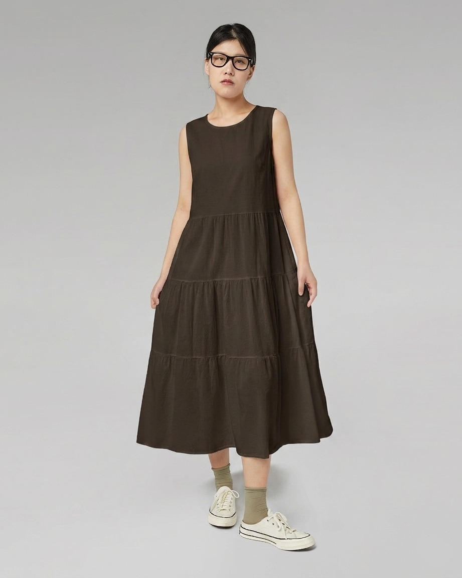 VESTITO SENZA MANICHE IN JERSEY DI COTONE