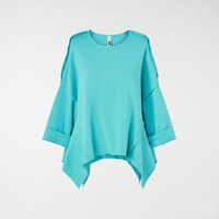 SWEATSHIRT WITH SIDE POINTED INSERTS IN COTTON BLEND
