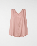 HAUT EN SATIN MÉLANGÉ RAYONNE AVEC COL V ROSE