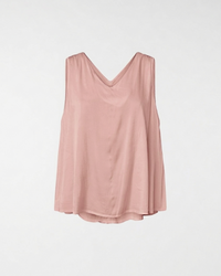 HAUT EN SATIN MÉLANGÉ RAYONNE AVEC COL V ROSE