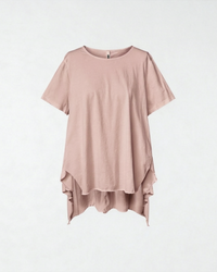 T-SHIRT DOS LONG EN COTON ROSE