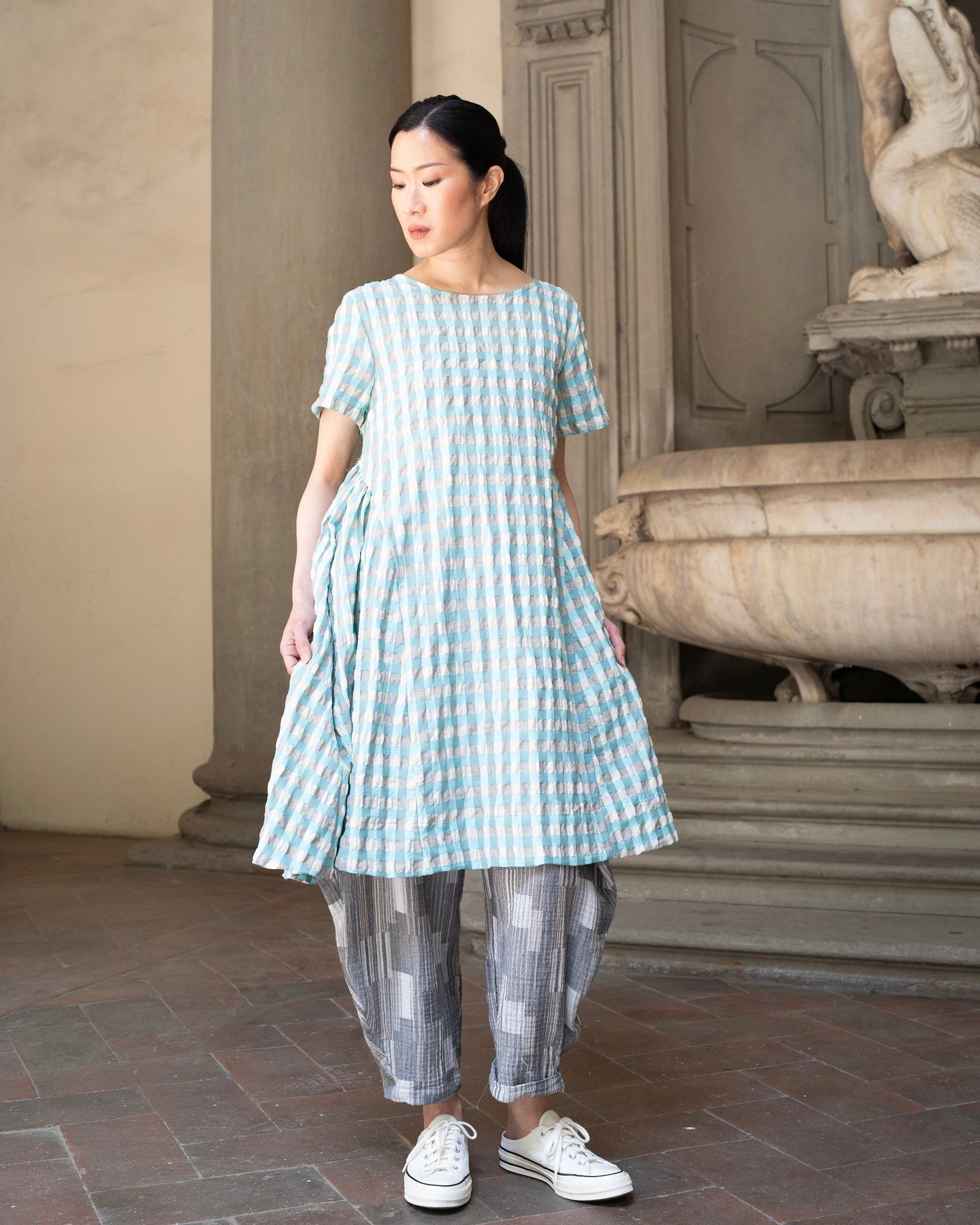 GEOMETRIC HAREM TROUSERS