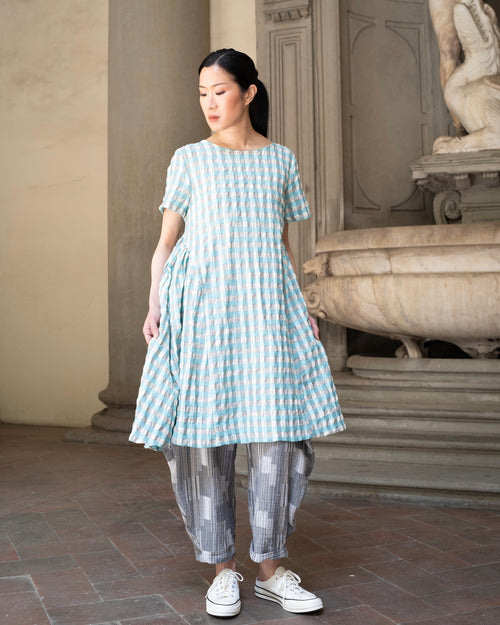 SEERSUCKER GINGHAM DRESS