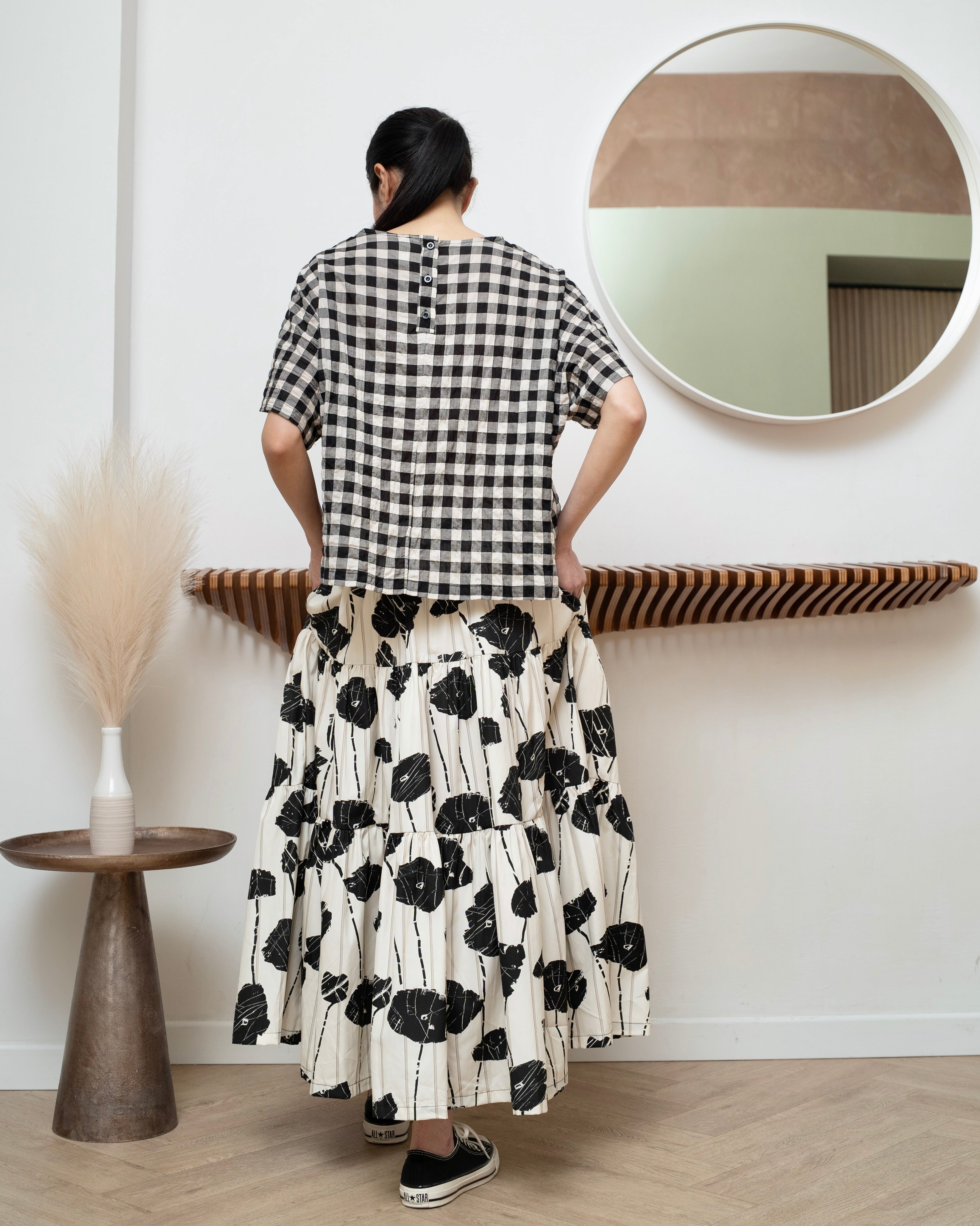 KARIERTE BLUSE AUS BAUMWOLLE