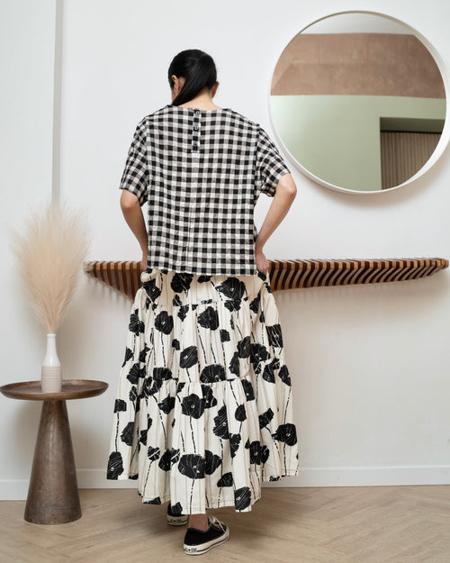 KARIERTE BLUSE AUS BAUMWOLLE