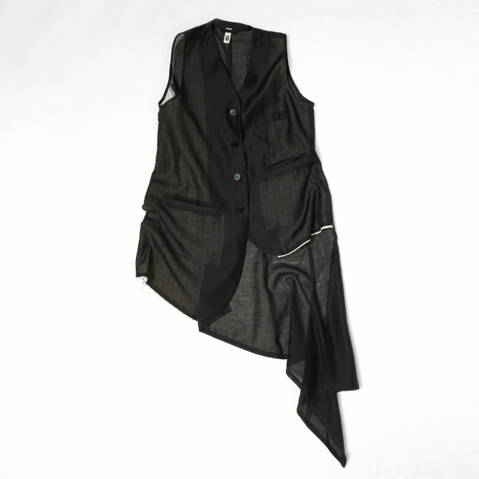 GILET SEMITRASPARENTE NERO