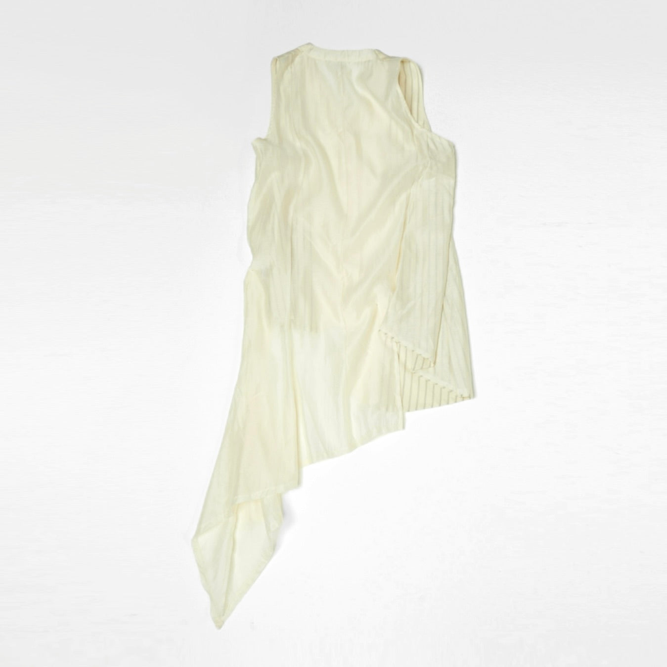 ASYMMETRIC SEE-THROUGH VEST WHITE