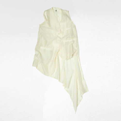 ASYMMETRIC SEE-THROUGH VEST WHITE