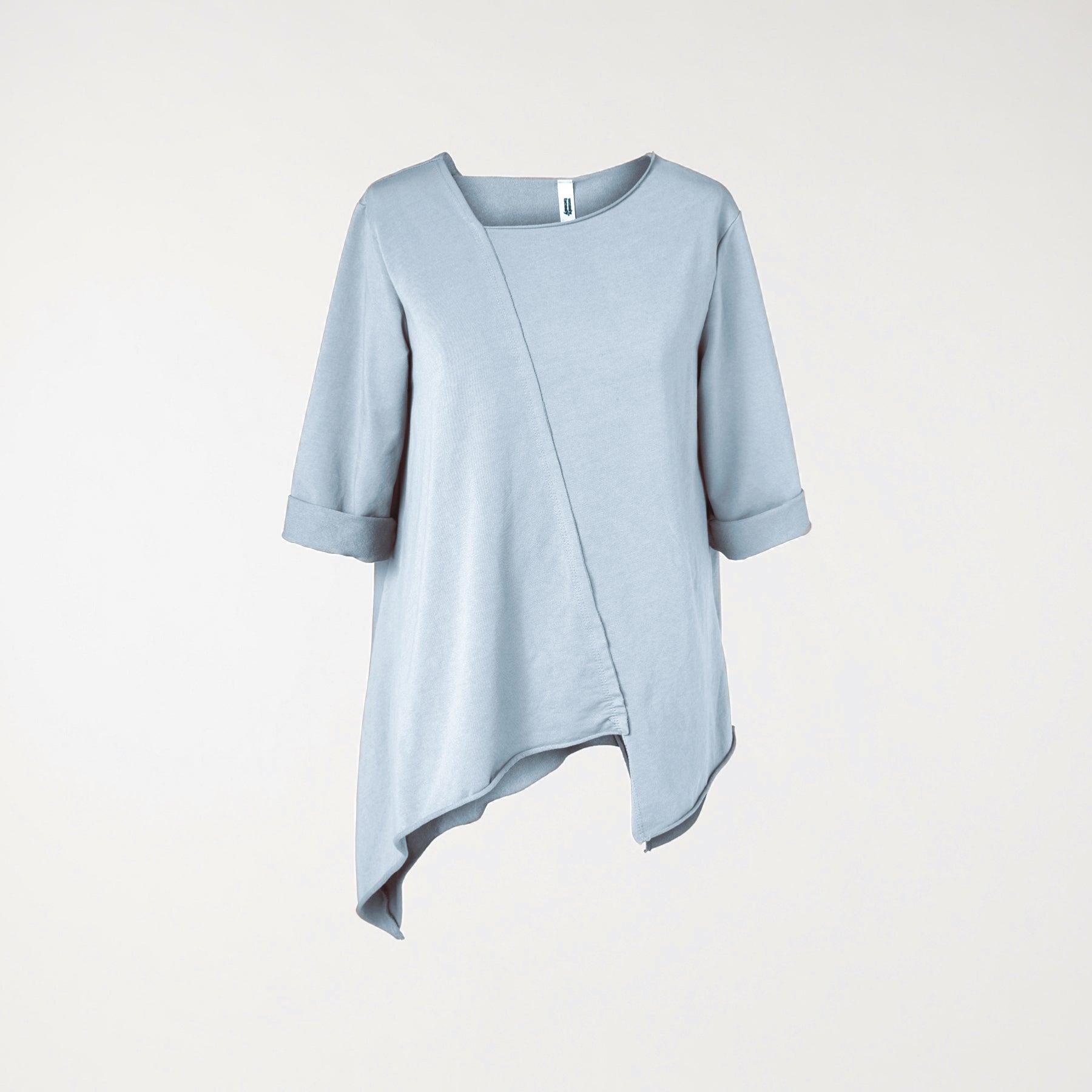 SWEATSHIRT WITH DIAGONAL CUT SKY BLUE