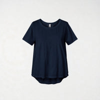 T-SHIRT BASICA A MANICHE CORTE BLU