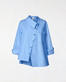 CAMICIA CON META' COLLETTO CELESTE