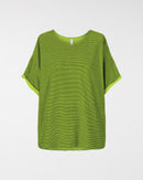 T-SHIRT EN COTON À FINES RAYURES