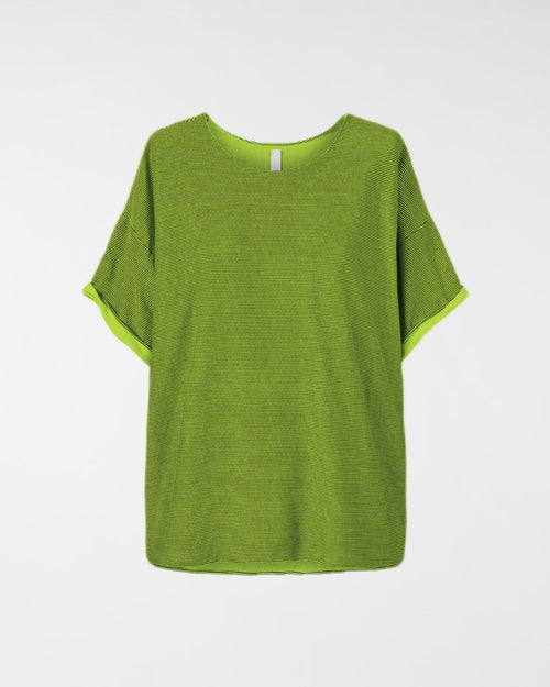 T-SHIRT EN COTON À FINES RAYURES