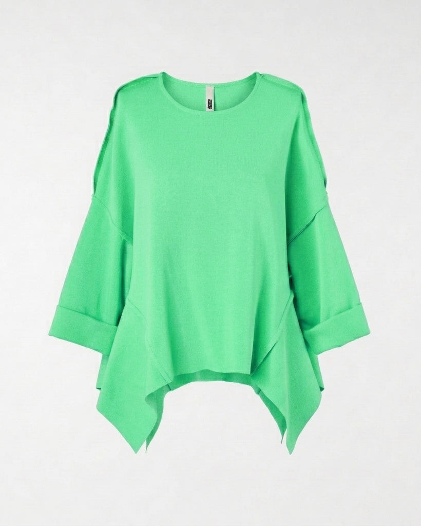 SWEATSHIRT MIT SEITLICHEN SPITZEN EINSÄTZEN AUS BAUMWOLLMISCHUNG