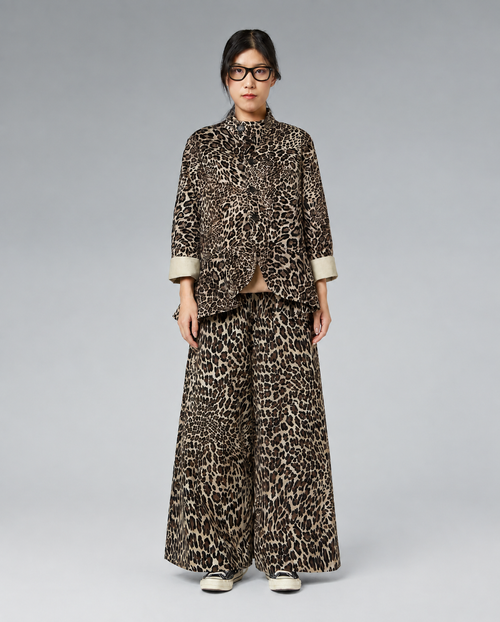 JACKE AUS CORD-ANIMALIER-STOFF