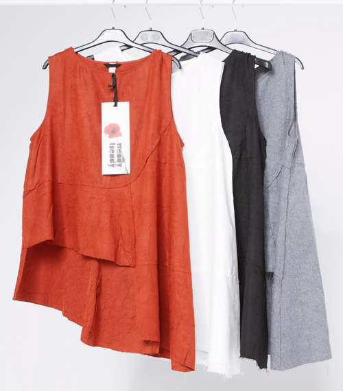 TOP IN HERRINGBONE FABRIC