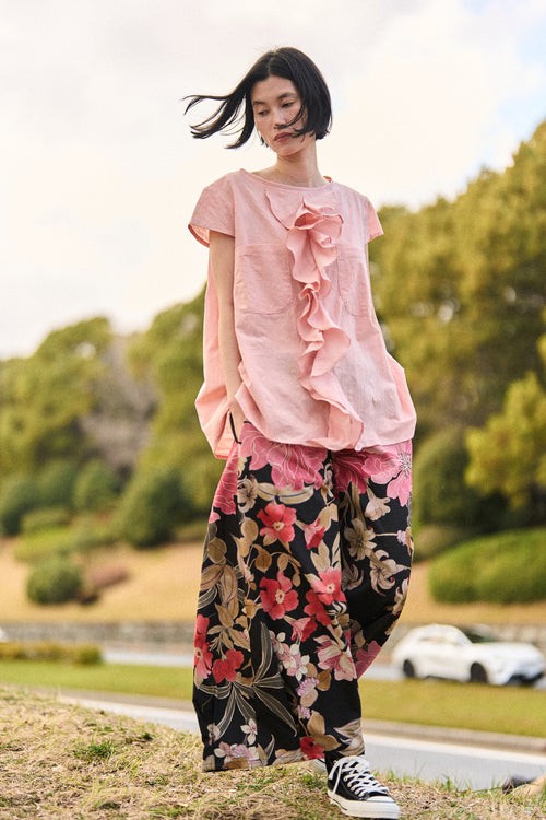 COTTON BLOUSE WITH ROUCHE