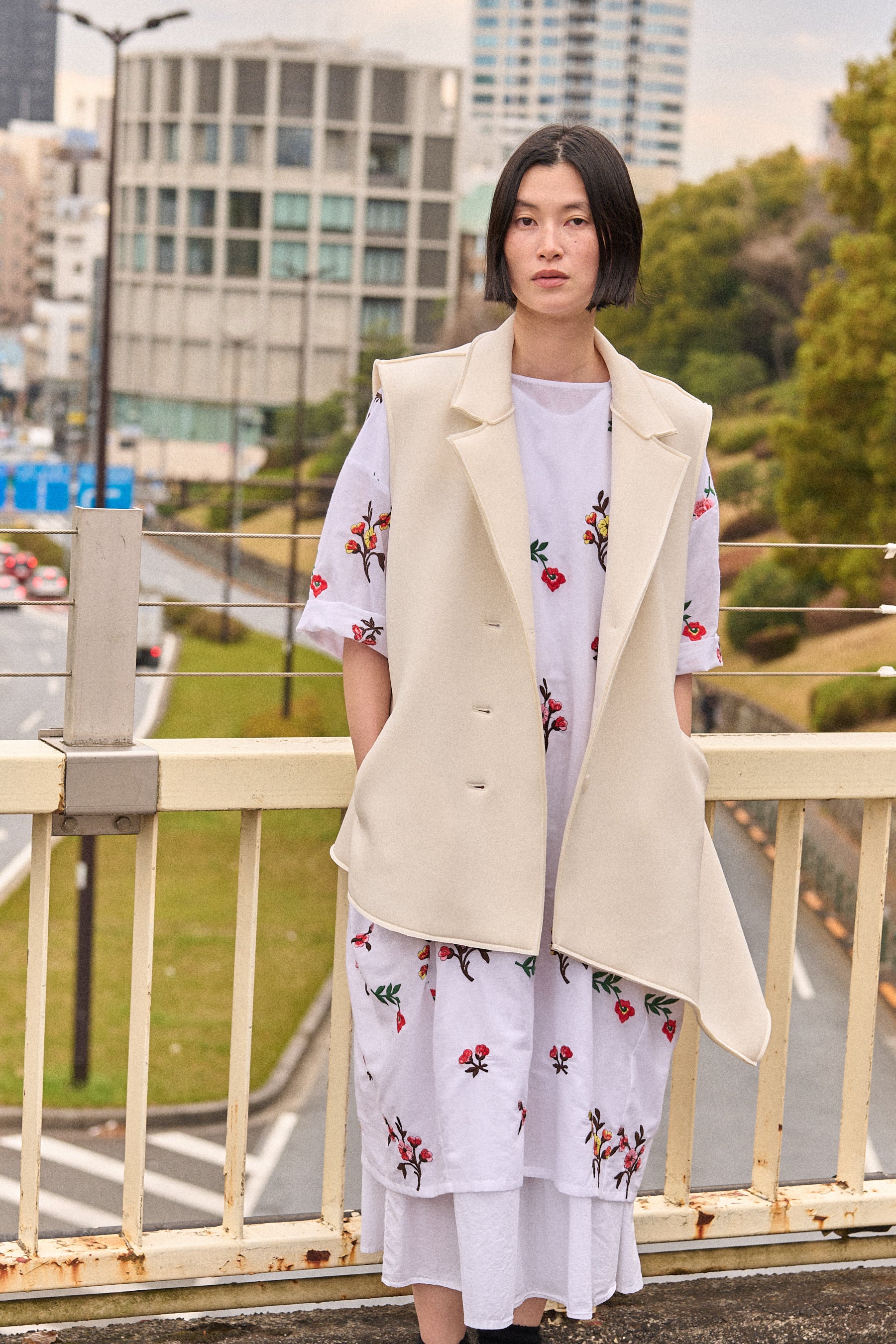 CHERRY BLOSSOM MUSLIN DRESS