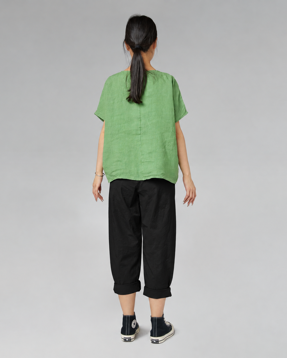 REGULAR FIT TROUSERS IN COTTON FABRIC