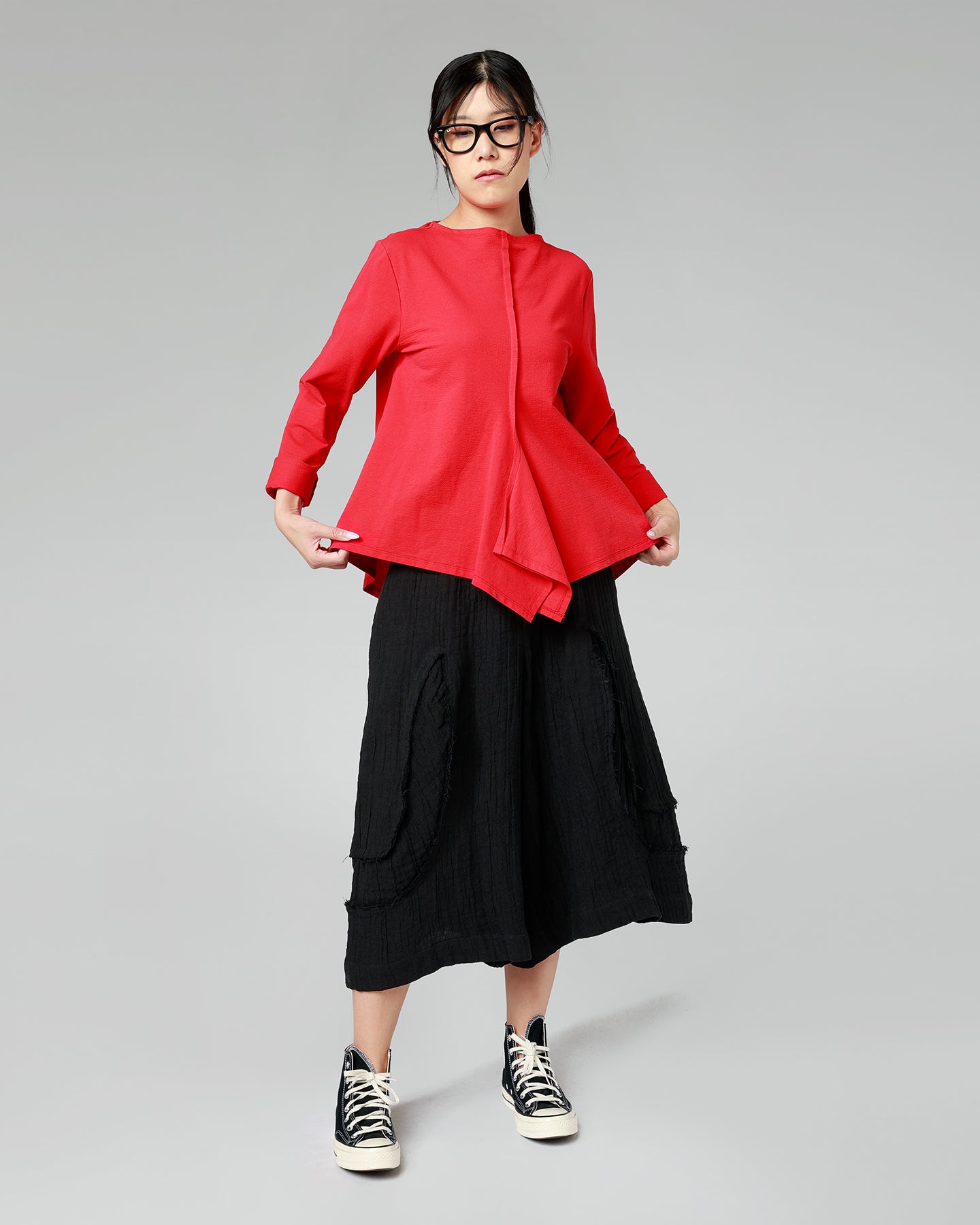 BLUSE AUS BAUMWOLLMISCHUNG