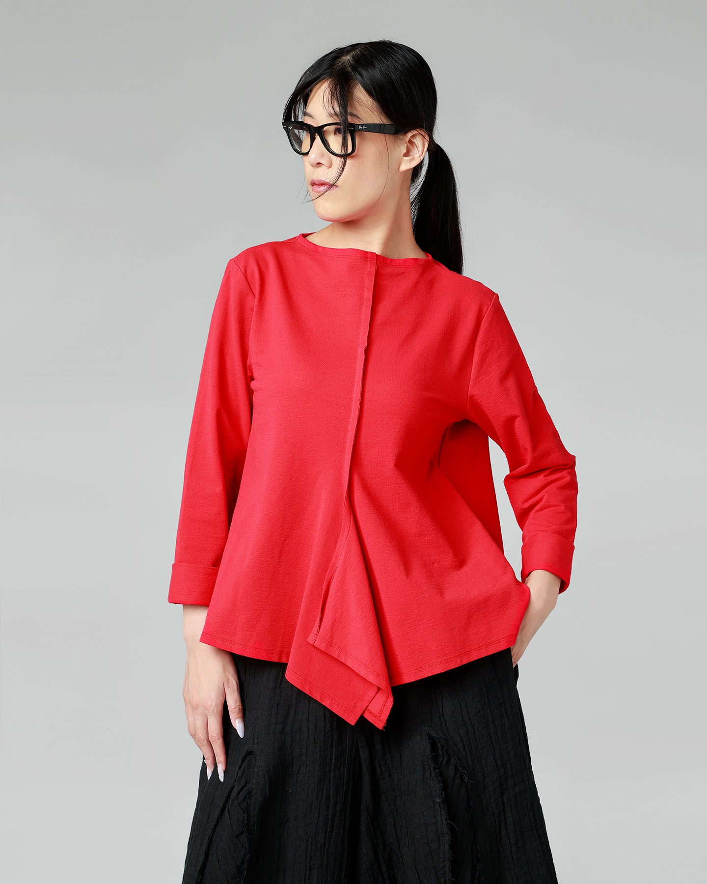 BLUSE AUS BAUMWOLLMISCHUNG
