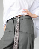 TROUSERS WITH PRINTED SCARF BELT