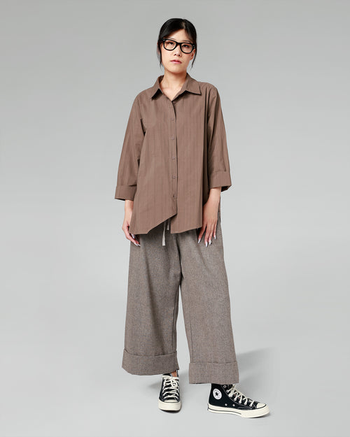 CHEMISE EN COTON AVEC TRAPPES