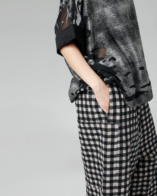 CHECKED TROUSERS WITH SIDE POCKETS