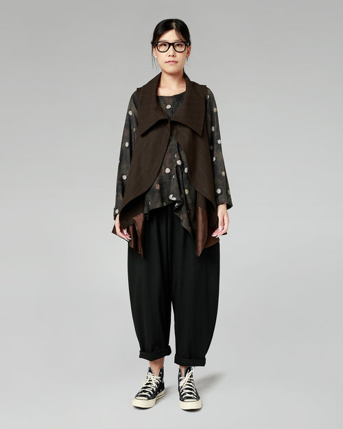 GILET GESSATO CON ORLO IN RASO